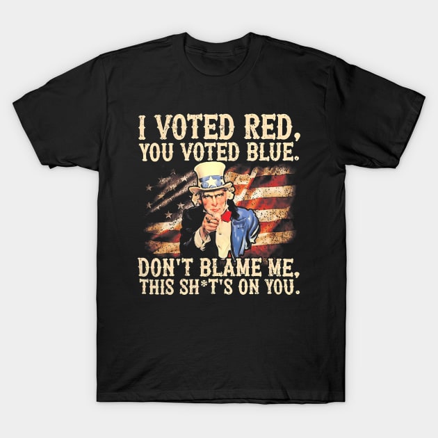 I Voted Red You Voted Blue T-Shirt by Miller Family 